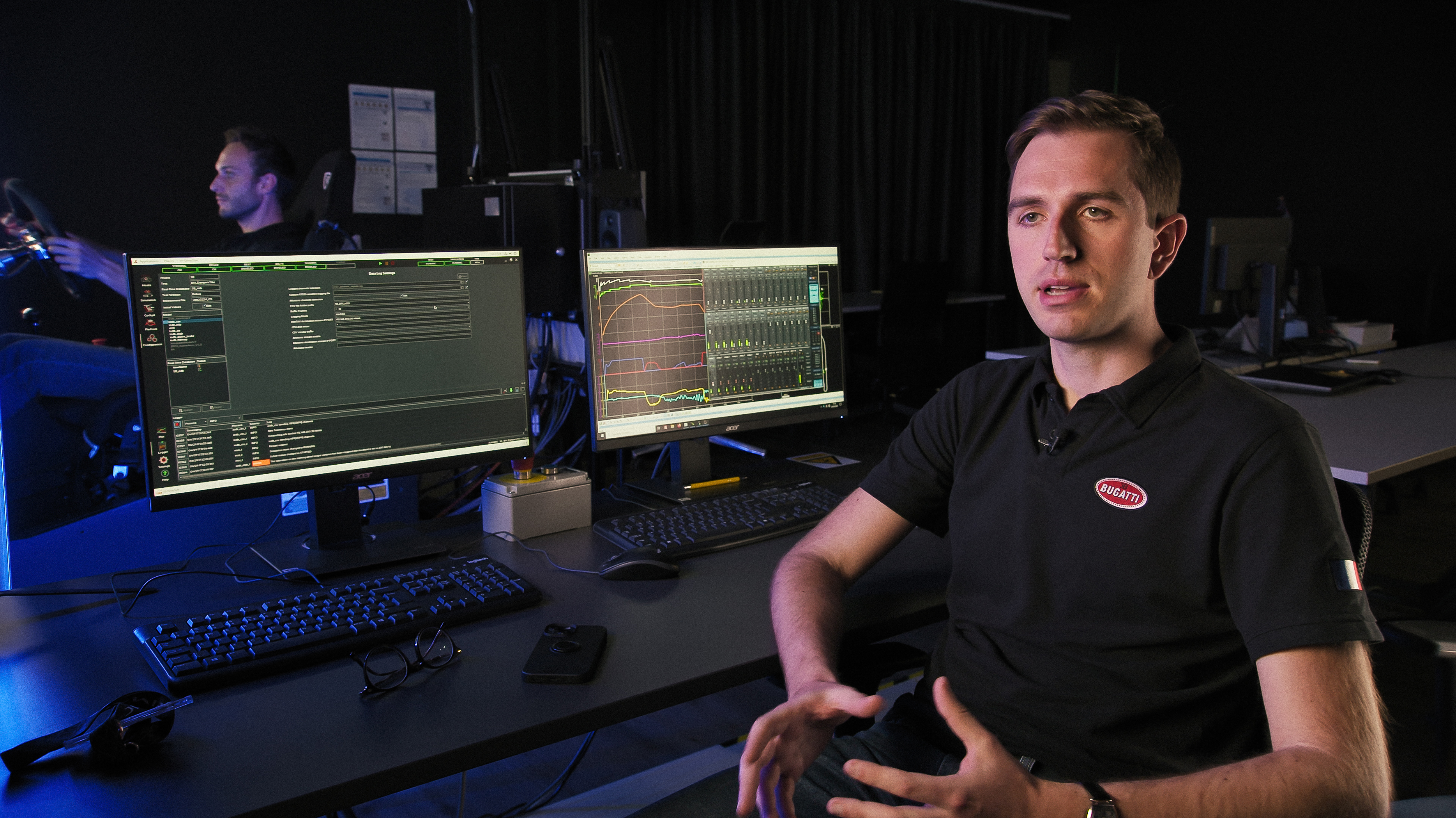 Enrico Talarico, Vehicle Dynamics Manager at Bugatti Rimac, and his team use this data on the driving simulator in Zagreb, where the virtual model is tested on a variety of tracks. 